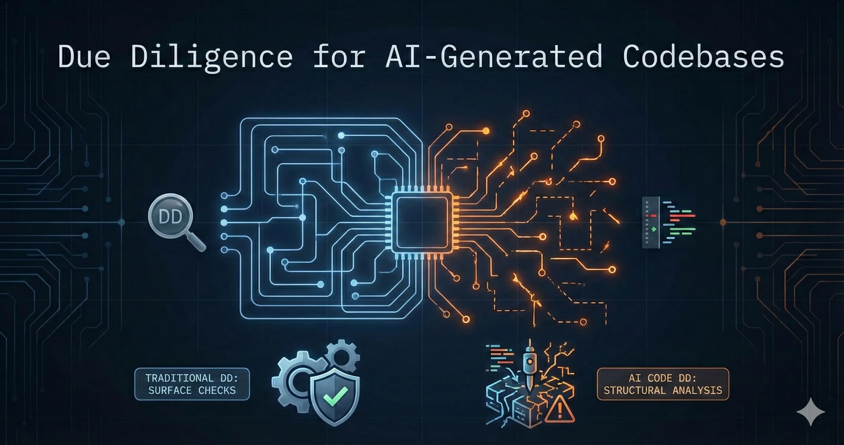 Due diligence for AI-generated codebases - what traditional reviews miss
